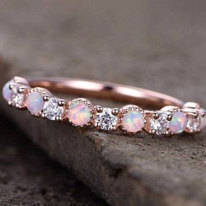 14k Rose Gold Plated Opal Ring